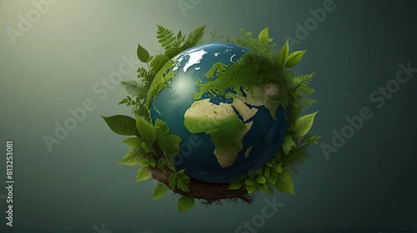 Fototapeta glob of earth concept of environment protect green environment. Generative. Ai
