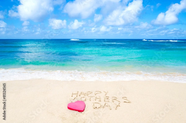 Obraz Sign "Happy mothers day" on the beach