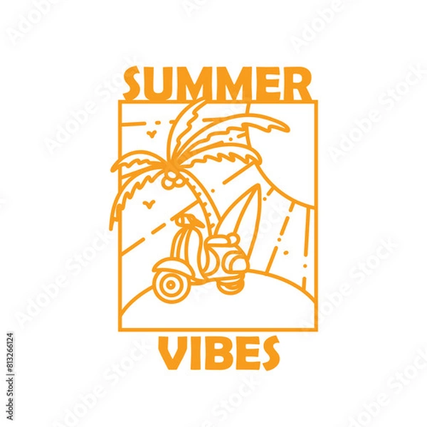Obraz Summer vibes monoline badge design