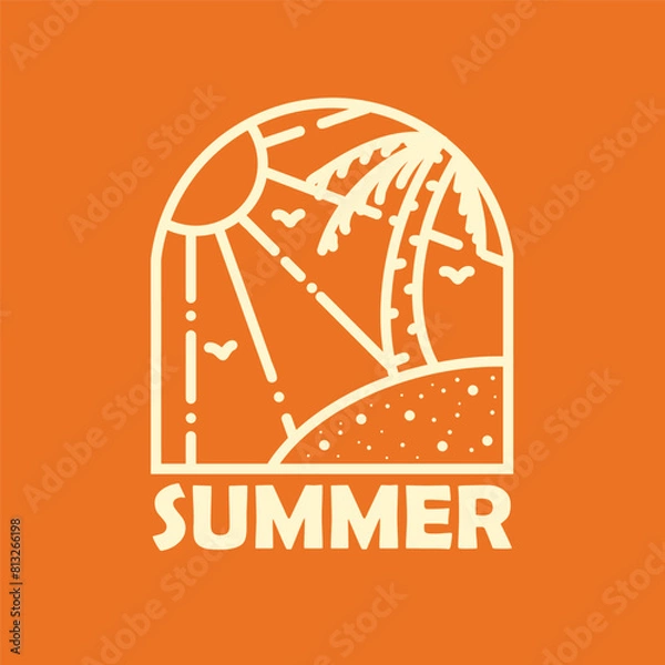 Obraz Summer vibes monoline badge design