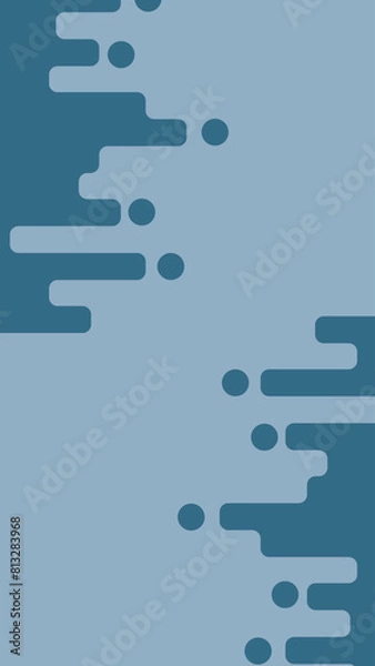 Obraz Premium Flat Vector Abstract blue geometric rounded shape background