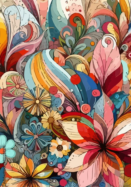 Fototapeta Artificial intelligence creation of flower illustrations.
