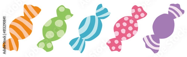 Obraz かわいいキャンディのイラストセット