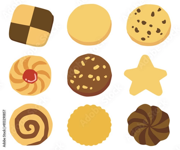 Obraz かわいいクッキーのイラストセット