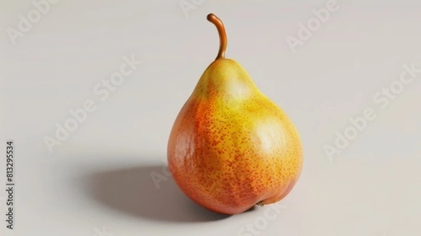 Fototapeta 3D render of a pear on a white background.