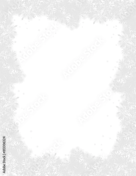 Obraz Snowflake frame, Snowfall border, winter snow transparent background