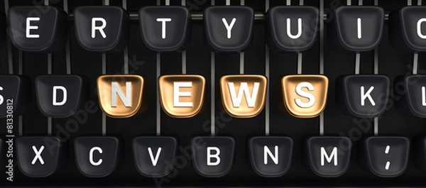 Obraz Typewriter with NEWS buttons