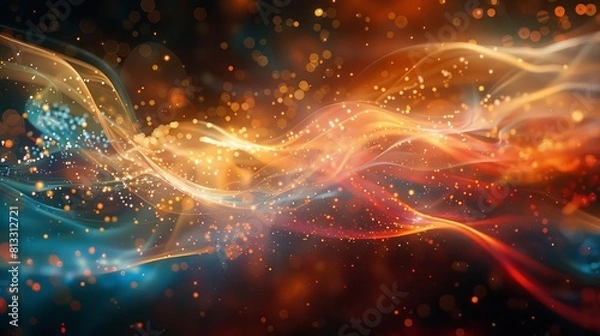 Fototapeta Digital abstract of quantum data transmission speeds