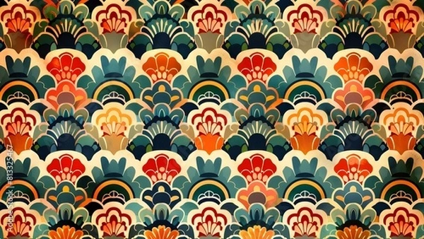 Obraz Korea traditional seamless floral pattern