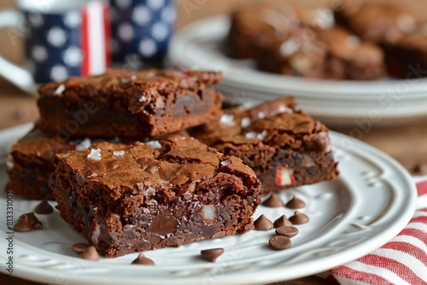 Obraz chocolate cake with nuts  on memorial day