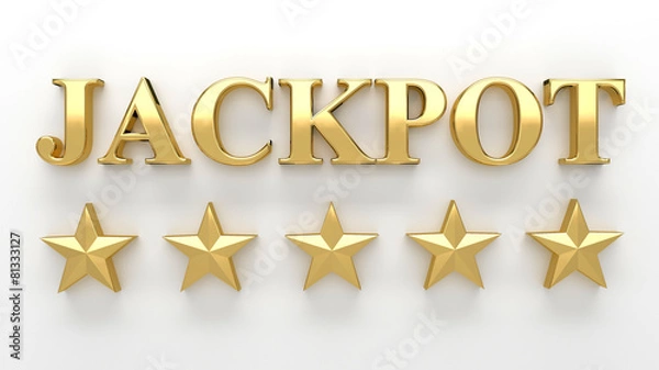 Obraz Jackpot with stars on white background - High quality 3D Render