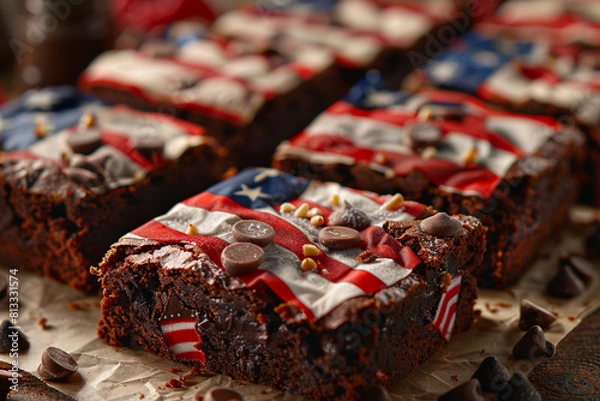 Obraz chocolate cake with nuts  on memorial day