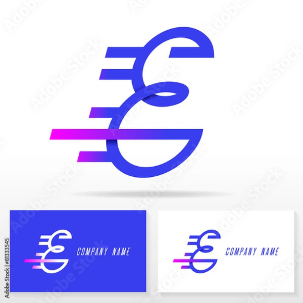 Fototapeta Letter E logo icon design template elements