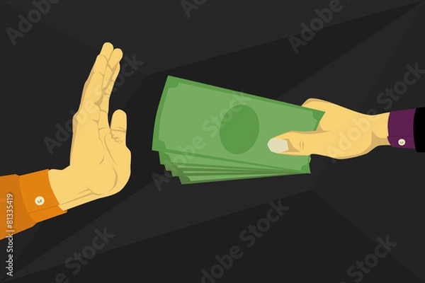 Fototapeta Refusing the money offered