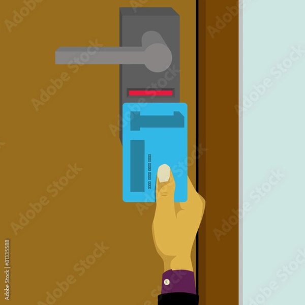 Fototapeta Electronic key system, smart card lock