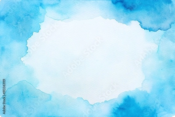 Fototapeta watercolor light blue background. watercolor background with clouds