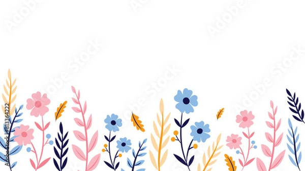 Obraz Abstract flower background vector design floral border frame