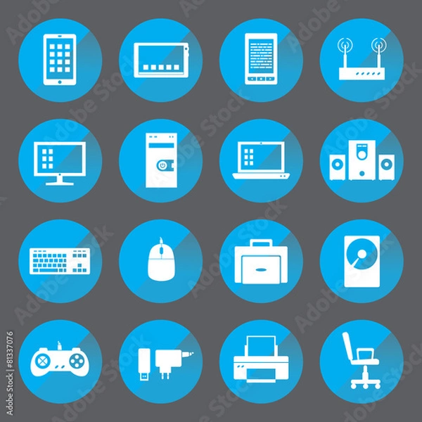 Fototapeta Computer circle icon. Vector set