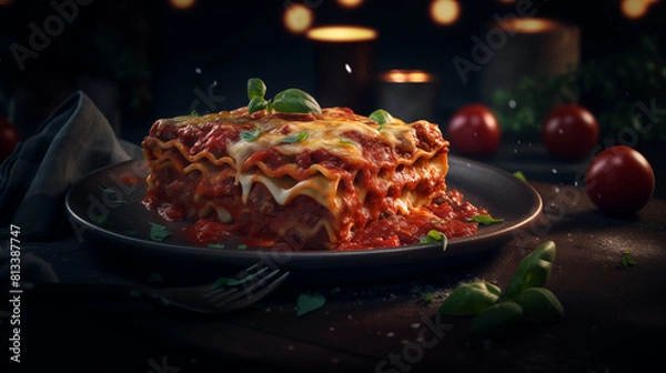 Obraz spaghetti with sauce and parmesan