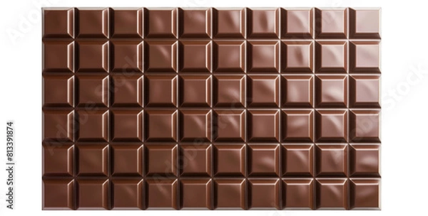 Fototapeta A chocolate bar squares, vector illustration on a white background, png.