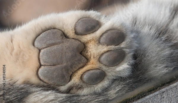 Fototapeta Snow Leopard paw macro