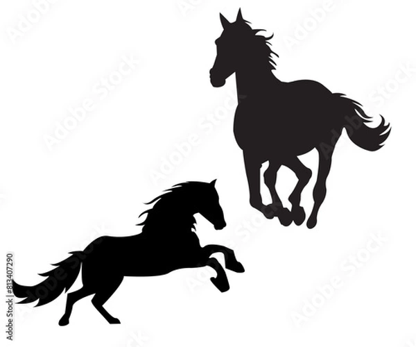 Fototapeta Horse silhouette good for element design, signature, banner element  design and any other design.