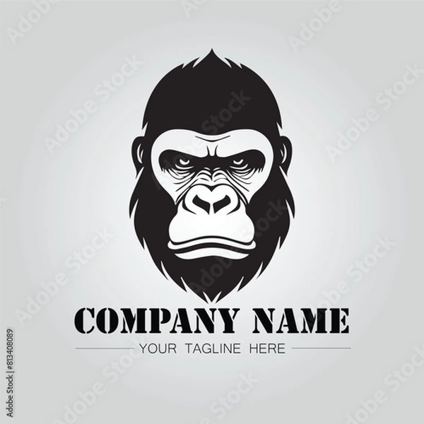 Obraz Gorilla Head symbol logo company vector image on the white background