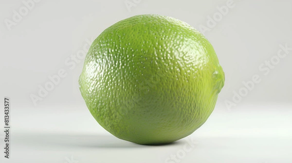Fototapeta Citrus lime fruit Hyperrealistic Highly Detailed Isolated On white Background