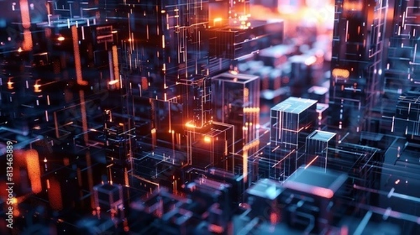 Fototapeta Modern Digital Abstract 3D Background

