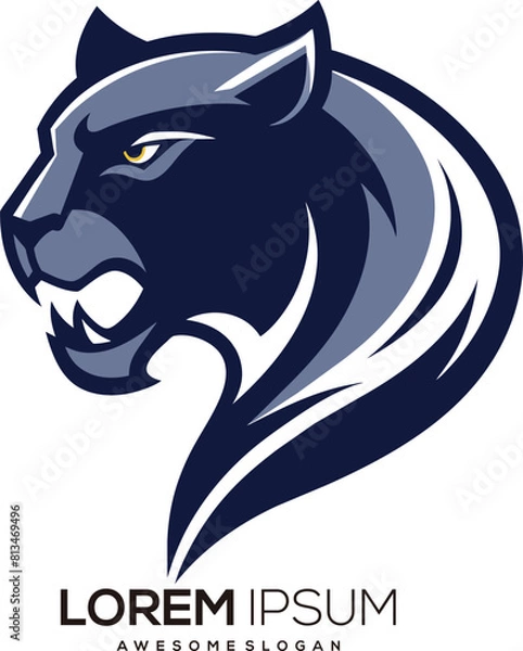 Obraz minimalist Panther logo vector art illustration with a Panther icon logo