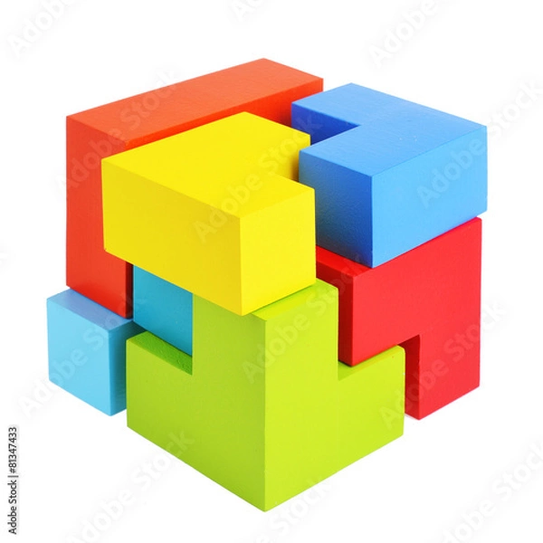 Fototapeta bright cube isolated on a white background