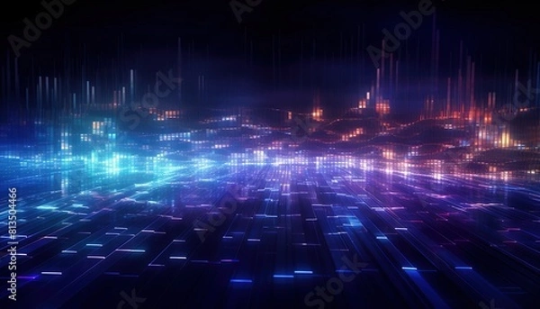Fototapeta Futuristic Network with Glowing Core background, Сoncept Virtual Reality technology, Network concept, Abstract digital background