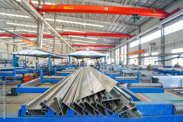 Obraz The metal products processing production line is located in a steel company in North China