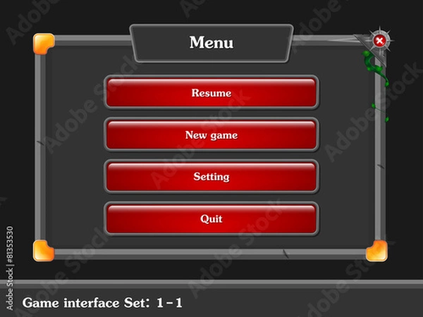 Fototapeta game interface