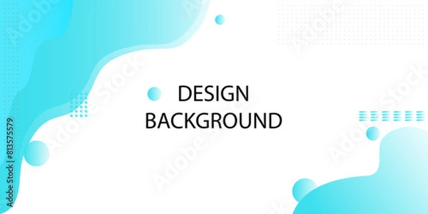 Fototapeta Colorful banner template with gradient blue colors and fluid shapes