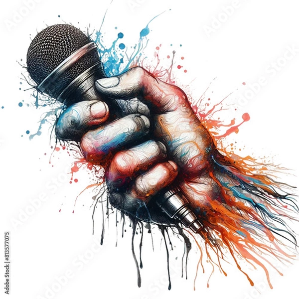 Obraz hand with microphone