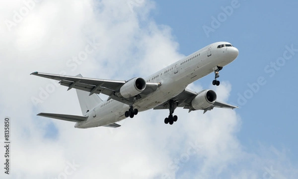 Fototapeta Unmarked white airplane