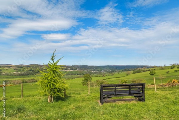 Fototapeta View from Simonside looking towards Rothbury in Northumberland, England