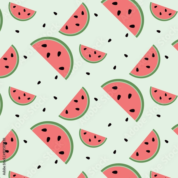 Fototapeta seamless background with watermelon