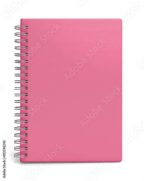 Obraz Pink spiral notebook mockup isolated on white background