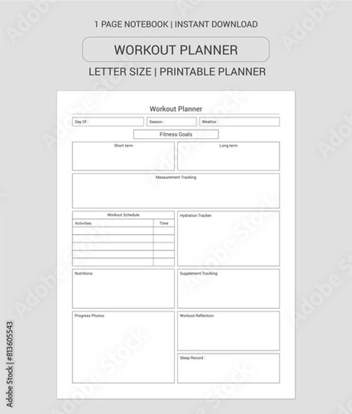 Obraz Daily Goal Setting Planner  Notes | Daily Goal Setting Planner  Notebook |Daily Goal Setting Planner  Workbook | Daily Goal Setting Planner  Log Book | Notebook Printable Planner | Letter Size