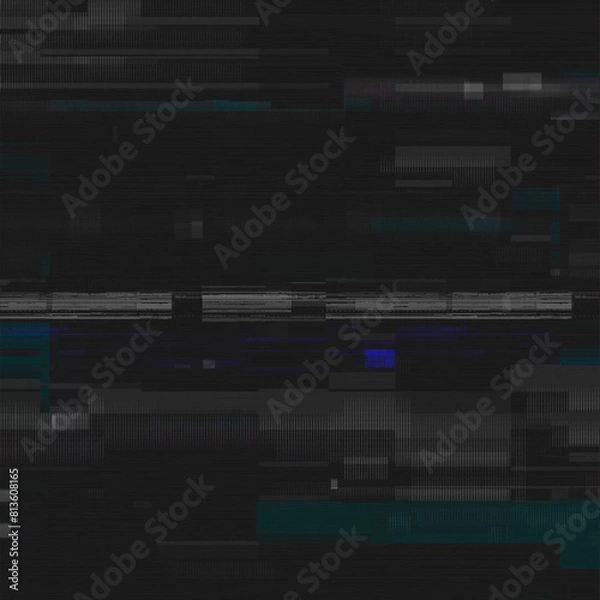 Fototapeta Glitch noise static television or VHS VFX. Tv screen interference distortion effect. Vintage background or glitch transition effect for video editing. Old damaged noisy stripes effect