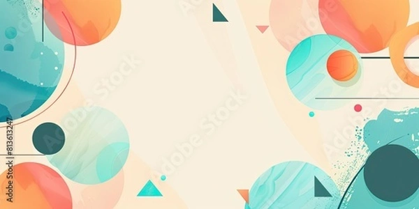 Fototapeta Ruby, Emerald, Tangerine geometric background vector presentation design in the style of an abstract artwork.