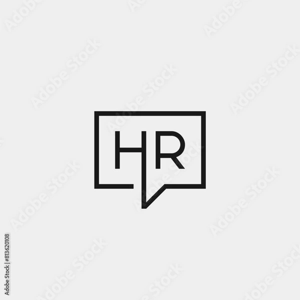 Fototapeta HR monogram logo with square frame - consulting concept
