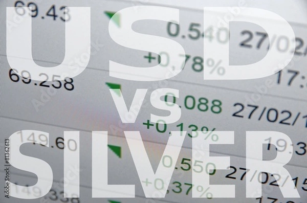 Obraz US dollar versus Silver