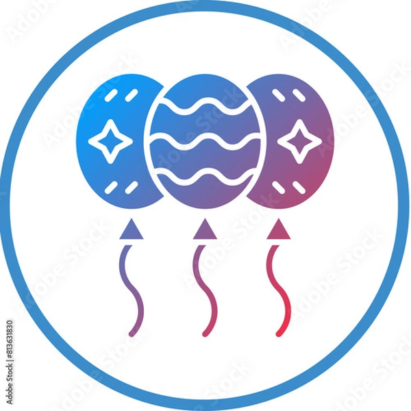 Fototapeta Vector Design New Year Balloons Icon Style
