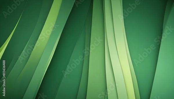 Fototapeta A vibrant green abstract background with dynamic wavy lines creating a modern and energetic pattern