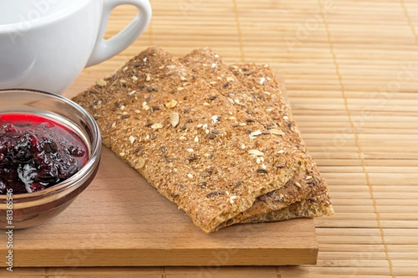 Obraz Crispbread and jam.