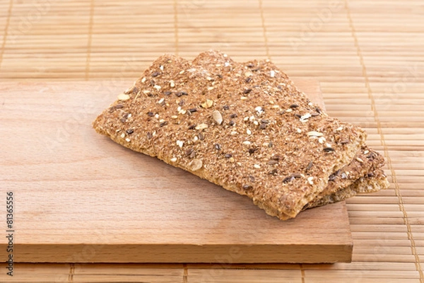 Obraz Crispbread with seeds.