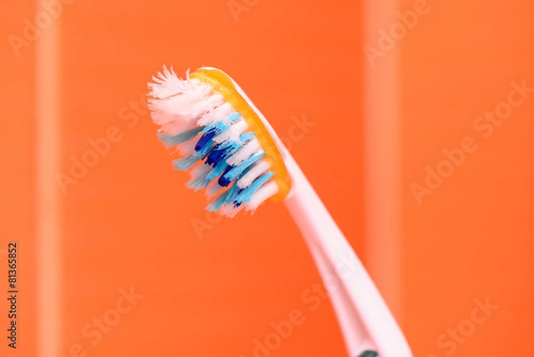 Obraz old toothbrush macro